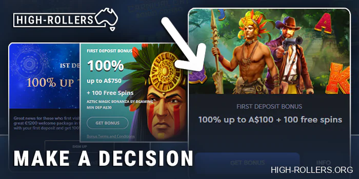 Choose the best bonus for Australian casino players