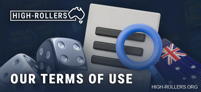 High-Rollers website terms and conditions for Australian users